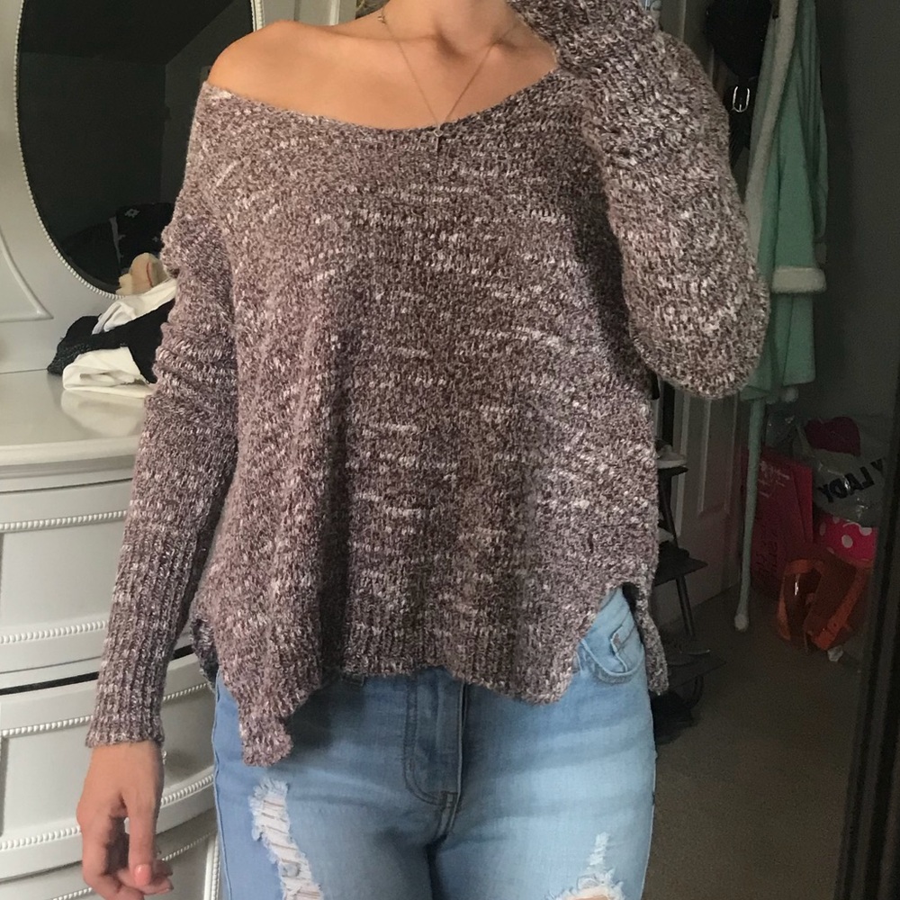 Wide neck sweater